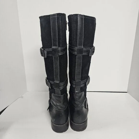 Ariat Highland Boots Moto Meets Equestrian Grunge Leather Black 9B - Picture 5 of 13